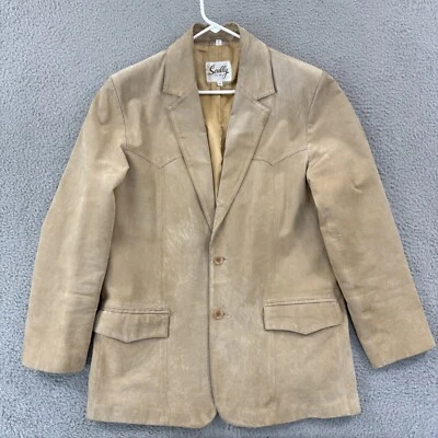 Vintage Scully Blazer Mens 40 Tan Leather Western Coat 70s Jacket Southwestern - Image 1 of 4