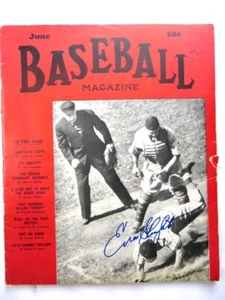 Enos Slaughter Signed Autographed Baseball Magazine 1942 Cardinals JSA AG 39559 - Picture 1 of 4