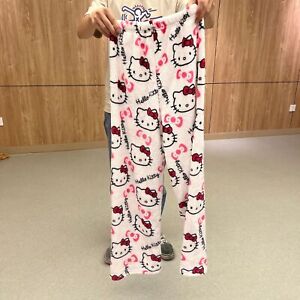 Hello Kitty Pajama Pants Y2k Fairy Sanrio Flannel Autumn Warm Women Pant Fashion