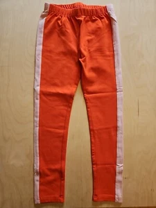 NWT Hanna Andersson ORANGE SPICE PINK SIDE STRIPE Leggings 120 6 7 NEW! $30 - Picture 1 of 6