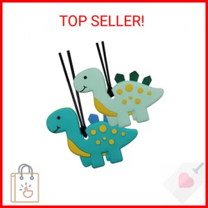 Chew Necklaces for Sensory Kids and Adults, 2 Pack Dinosaur Silicone Chewy Toys - Picture 1 of 2