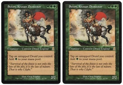 Seton, Krosan Protector x2 2x 2001 Odyssey Green Rare Creature MTG NM AZ1 - Image 1 of 2