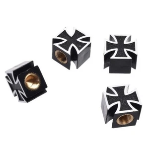 4 Tapones Desde Válvula Iron Cross Negro Universal - Imagen 1 de 1