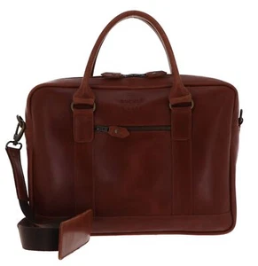 BUCKLE & SEAM Everett Dot Business Bag Businesstasche Tasche Cognac braun - Afbeelding 1 van 5