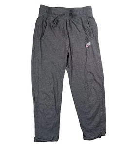 Nike Girl's Small Gray Elastic Waist Drawstring Activewear Pants - Picture 1 of 5