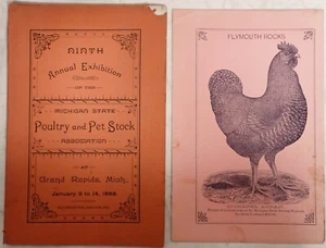 Ninth Annual Exhibition Michigan State Poultry and Pet Stock 1888 Plymouth Rocks - Picture 1 of 12