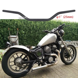 1" 25mm Motorcycle Tracker Drag Bars Handlebars Black For Honda Shadow VT 500 - Picture 1 of 13