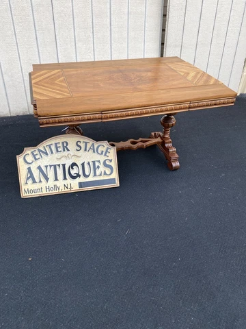 64548 Walnut Console Inlaid Extension Table Cover