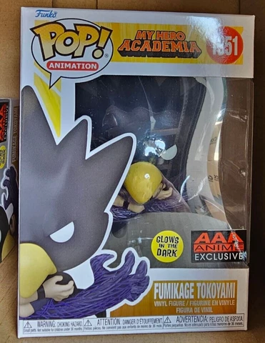 Funko Pop My Hero Academia Tokoyami GITD Figure w/ Protector AAA Anime Exclusive Cover