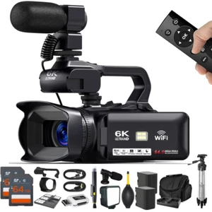 6K Video Camera Camcorder, 64MP 60FPS18X Digital Zoom Auto Focus Vlogging Camera - Picture 1 of 15