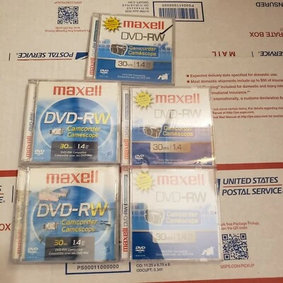Maxell DVD-RW Camcorder 7pk 30 Minutes Recording Per Disc 1.4GB Record & Play - Image 1 of 4