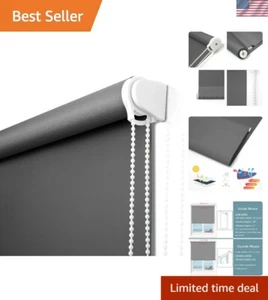Charcoal Gray Blackout Roller Shades - 100% Thermal Insulation & UV Protectio... - Picture 1 of 8