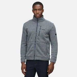 Men's Fabron Full Zip Heavyweight Fleece Sherpa lined Work Jacket Coat Ash Denim - Picture 1 of 5