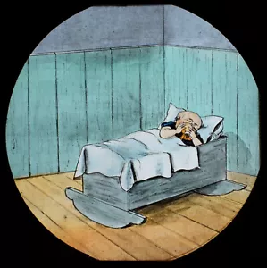 BABY WASP & PUPPIES NO12 C1890 Magic Lantern Slide CUENTO CÓMIC VICTORIANO - Imagen 1 de 3