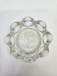 Great Smoky Mountains Small 4" Round Glass Ashtray w/Frosted Bottom Pre-owned - Picture 1 of 7