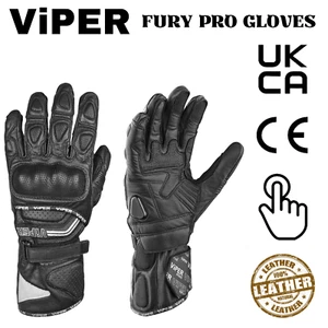 Motorcycle Leather Gloves CE UKCA Biker Protection Motorbike Racing Track Gloves - Picture 1 of 9