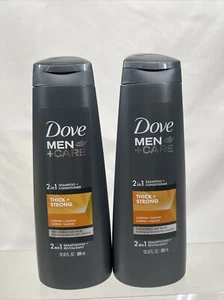 (2) Dove Men+Care 2 in 1 Shampoo + Conditioner Thick & Strong Caffeine + Calcium - Picture 1 of 3