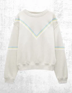 Ex HUSH Women’s Long Sleeve Winona Chevron Stripe Sweatshirt in Marl - Picture 1 of 6