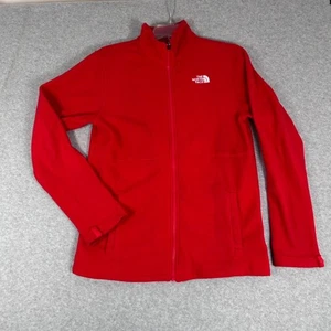THE NORTH FACE Youth Full Zip Hoodie Jacket XL Red Fleece Inside Pockets Logo - Picture 1 of 9