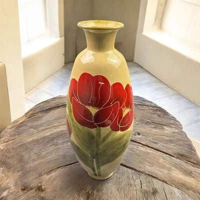 Florero grande alto de cerámica tulipán sala de estar abrigo piso decoración loza Foto 1 de 4