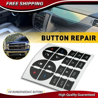 Pegatina de reparación de botón de tablero de aire acondicionado para Chevrolet Silverado 2007-2014 accesorios de automóvil Foto 1 de 4