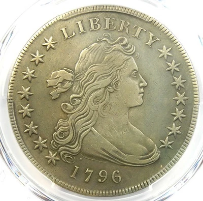1796 Draped Bust Silver Dollar $1 Small Eagle Coin - Certified PCGS XF Detail EF - Image 1 of 4