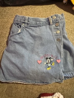 De Colección Disney Mickey Mouse Skort Pantalones Cortos Juniors Talla 3 Jerry Leigh Denim Falda EE. UU. Foto 1 de 4