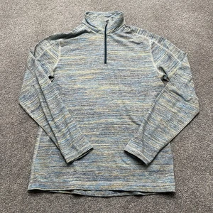 Lululemon 1/4 Zip Pullover Mens Large Blue Gray Heathered Long Sleeve Athletic - Picture 1 of 9