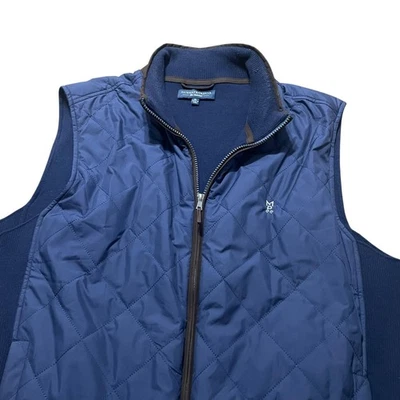 Chaleco Natural Fairway & Greene Para Hombres XL Azul Marino Myers Park Golf Acolchado Lana Cachemira Foto 1 de 4