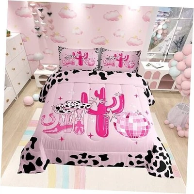  Juego de edredón Western Cowgirl talla, botas y sombreros para niños decoración All King Cowboy Foto 1 de 4