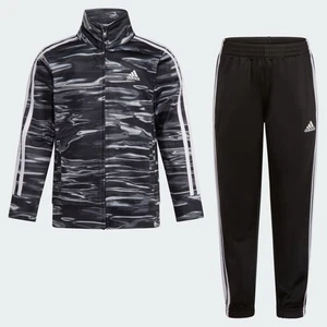 Adidas Boys 2-Piece AOP 3-Stripe Tricot Track Suit Size 5 Jacket + Jogger Pants - Picture 1 of 5