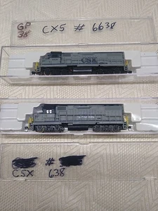 N Scale 2 Lifelike Trains Locomotives 7842 CSX GP38 DIESEL Road # 6638 Tested - Picture 1 of 13