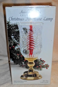 Lampada uragano natalizio in cristallo americano con base in ottone massiccio - Foto 1 di 1
