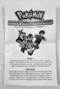 Pokemon Master Trainer 2005 Brettspiel Ersatz Anleitung - Bild 1 von 2