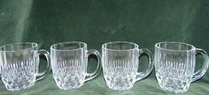 Vintage CRISTAL D'ARQUES-DURAND Bretagne Coffee Tea Beer Mugs Set of 4 - Picture 1 of 4