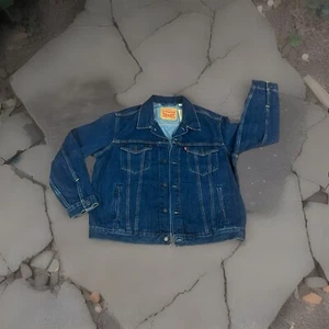 Giacca Levi Strauss & Co denim con bottoni uomo taglia XL blu camionista nuova con etichetta - Foto 1 di 4
