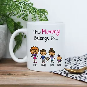 PERSONALISED This Mummy Belongs To Mug Mum Coffee Cup Mothers Day Birthday Gift - Picture 1 of 23