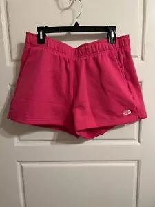North Face Women’s Large Half Dome Fleece Shorts Pink Glo - Picture 1 of 2