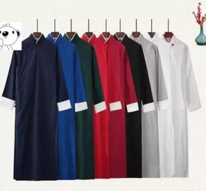 Men's Wing Chun Robe Cheongsam Tai chi Kung Fu Suit Martial Arts Cotton Uniforms - Picture 1 of 20