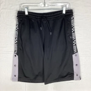 Vans Nylon Snap Away Athletic Shorts Adult Size Medium Black White Checks - Picture 1 of 7