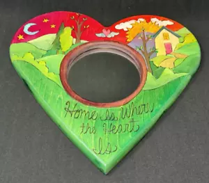 STICKS Sarah Grant Art Furniture Heart Shaped Mirror Home is Where the Heart Is - Picture 1 of 10