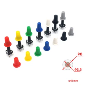 Round Tactile Switch Cap for 6x6mm Push Button Various Colors and Quantities - Picture 1 of 2
