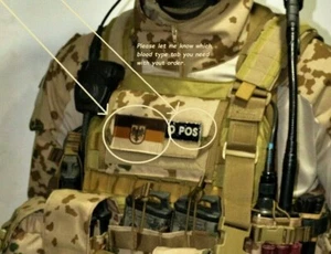 KANDAHAR NATO ISAF JSOC BUNDESWEHR KSK velkrö 2-AUFNÄHER: Deutsche Flagge + Blutgruppe - Bild 1 von 12