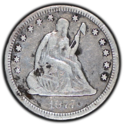 1877-CC Seated Liberty Quarter ~ Fine Detail - Image 1 of 2