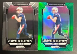 2024 Panini Prizm Drake Maye Rookie Emergent Green SP& Base #4 - Picture 1 of 2