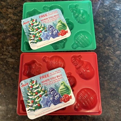 JELL-O Jigglers новый рождественский набор из 2 счастливых праздников желе красный зеленый - Изображение 1 из 4