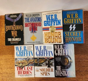 Lot 7 pb ~ W.E.B. GRIFFIN ~ Brotherhood Honor Bound Men at War Badge of Honor - Picture 1 of 8