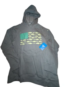Columbia PFG Men's Large Gray Fish Flag II Graphic Hoodie Sweatshirt New Wt Tags - Picture 1 of 20
