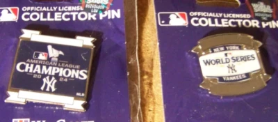 2024 New York Yankees AL Champions & World Series pin MLB Free SHIPPING - Image 1 of 4