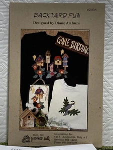 VTG Backyard Fun Primitive Applique Patterns Birds Birdhouses Imaginating - Picture 1 of 6